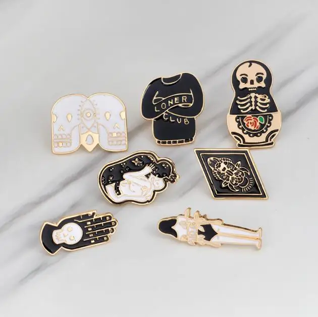 ShuangShuo DIY Enamel Pins Lovely Cartoon Pins and Brooches for Women Matryoshka Loner Club Skeleton Palm Totem Girl Lapel Pin
ShuangShuo DIY Enamel Pins Lovely Cartoon Pins and Brooches for Women Matryoshka Loner Club Skeleton Palm Totem Girl Lapel Pin
