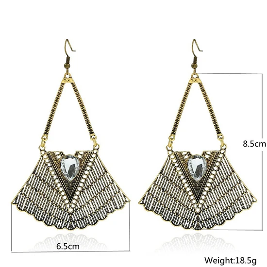 Crystal Retro Jewelry Large Earrings Hollow 1Pair Rhinestone Geometric Earrings Earring Ethno-style
Crystal Retro Jewelry Large Earrings Hollow 1Pair Rhinestone Geometric Earrings Earring Ethno-style