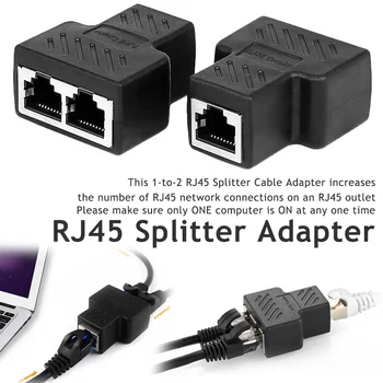 RJ45 cable port network cable connector Rj45 Network plastic Tee Head Cable Connector Ways splitter 1 to 2 adapter
RJ45 cable port network cable connector Rj45 Network plastic Tee Head Cable Connector Ways splitter 1 to 2 adapter