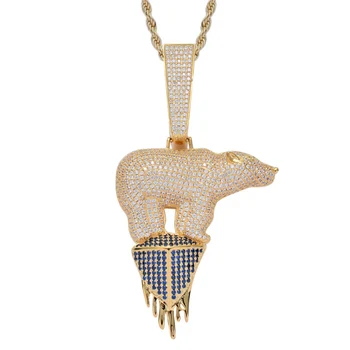 Zlxgirl statement gold bear Shape copper animal pendant Brand stainless steel chain cubic zircon men's hip hop couple jewelry
Zlxgirl statement gold bear Shape copper animal pendant Brand stainless steel chain cubic zircon men's hip hop couple jewelry