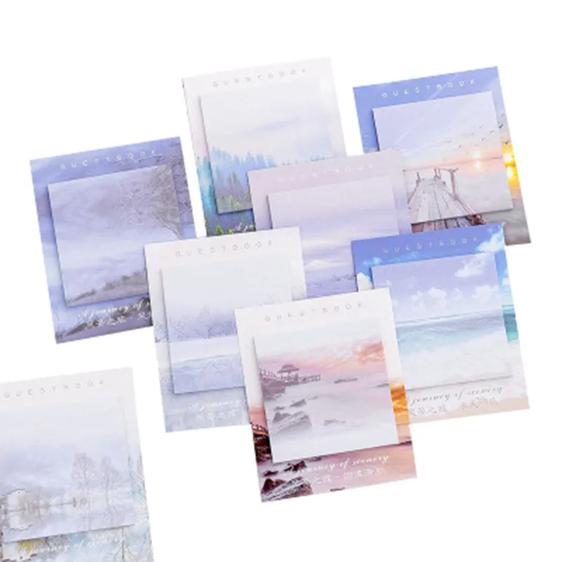 Coloffice 4PCs/set Creativity Landscape Tour Tear-up Sticky N-time Memo Pads Small Fresh Student Stationery School Office Supply 
Coloffice 4PCs/set Creativity Landscape Tour Tear-up Sticky N-time Memo Pads Small Fresh Student Stationery School Office Supply