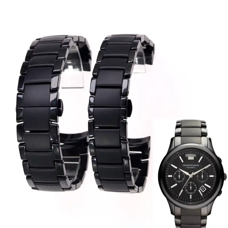 armani black steel watch