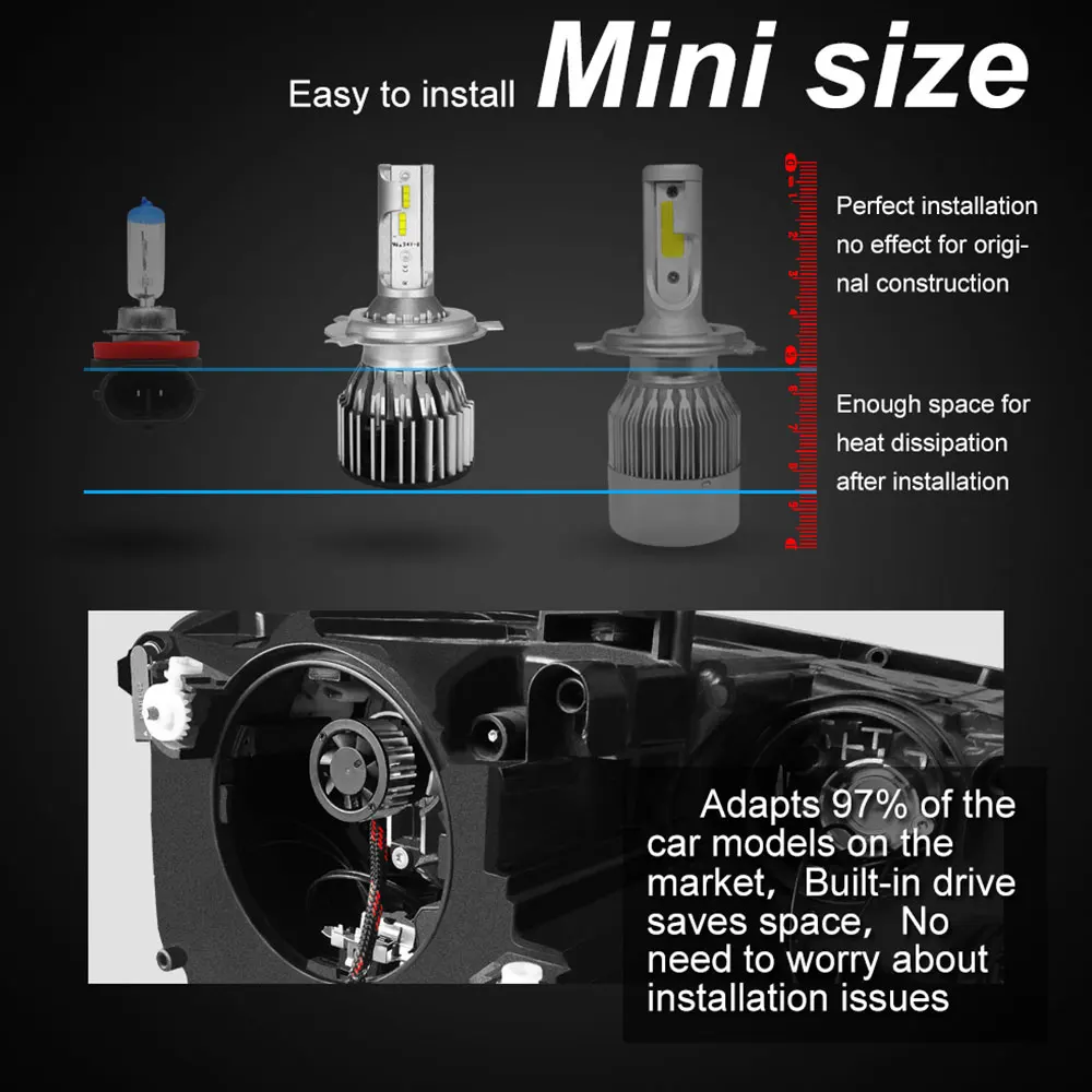 H4/HB2/9003 8000LM Front Lamp LED Headlight LED Fog Light Universal Super Bright Safety Car Styling Lighting Assembly
H4/HB2/9003 8000LM Front Lamp LED Headlight LED Fog Light Universal Super Bright Safety Car Styling Lighting Assembly