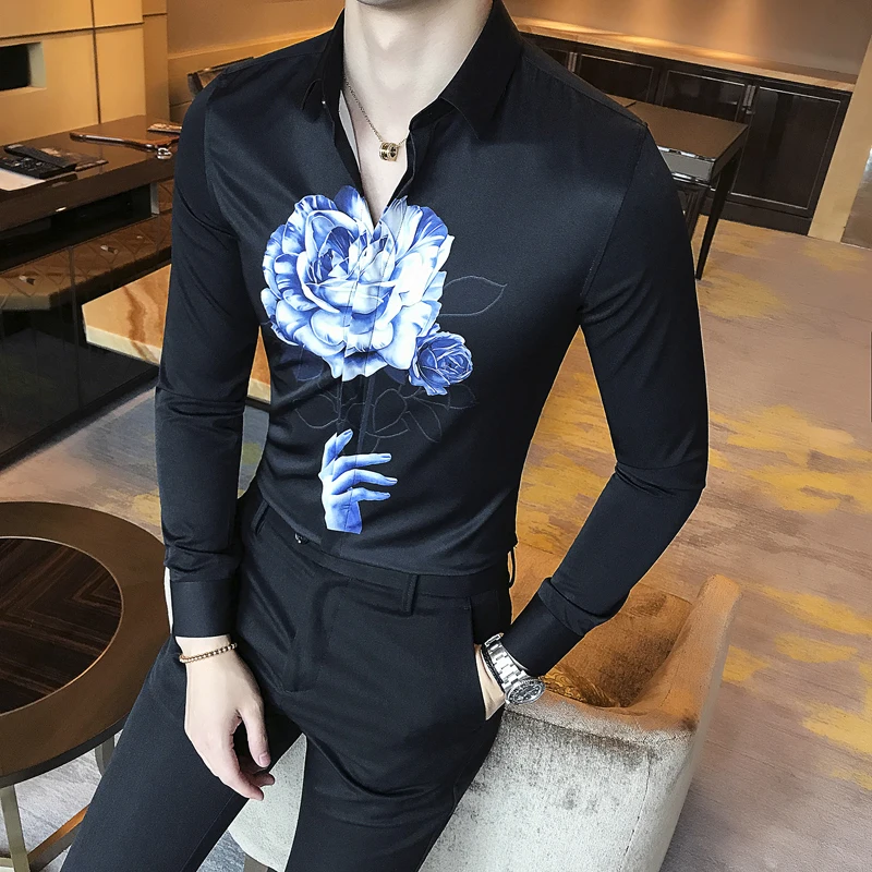 Spring New Tuxedo Shirt Men 2019 Brand Clothing Fashion Print Long Sleeve Mens Shirts Slim Fit Casual Mens Social Shirt Dress
Spring New Tuxedo Shirt Men 2019 Brand Clothing Fashion Print Long Sleeve Mens Shirts Slim Fit Casual Mens Social Shirt Dress