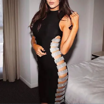 ERANLEE 2018 New Sequined Dress Summer Sexy Hollow Out Clubwear Vestidos Women Evening Party Dress Bodycon Bandage Dresses
ERANLEE 2018 New Sequined Dress Summer Sexy Hollow Out Clubwear Vestidos Women Evening Party Dress Bodycon Bandage Dresses