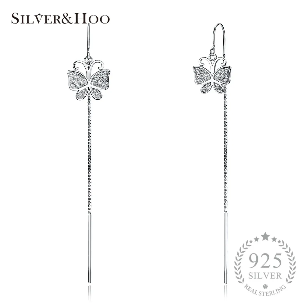 SILVERHOO 925 Sterling Silver Butterfly Drop Earrings with Shiny Zircon for Women Girls Dangle Earrings Fine Jewelry
SILVERHOO 925 Sterling Silver Butterfly Drop Earrings with Shiny Zircon for Women Girls Dangle Earrings Fine Jewelry