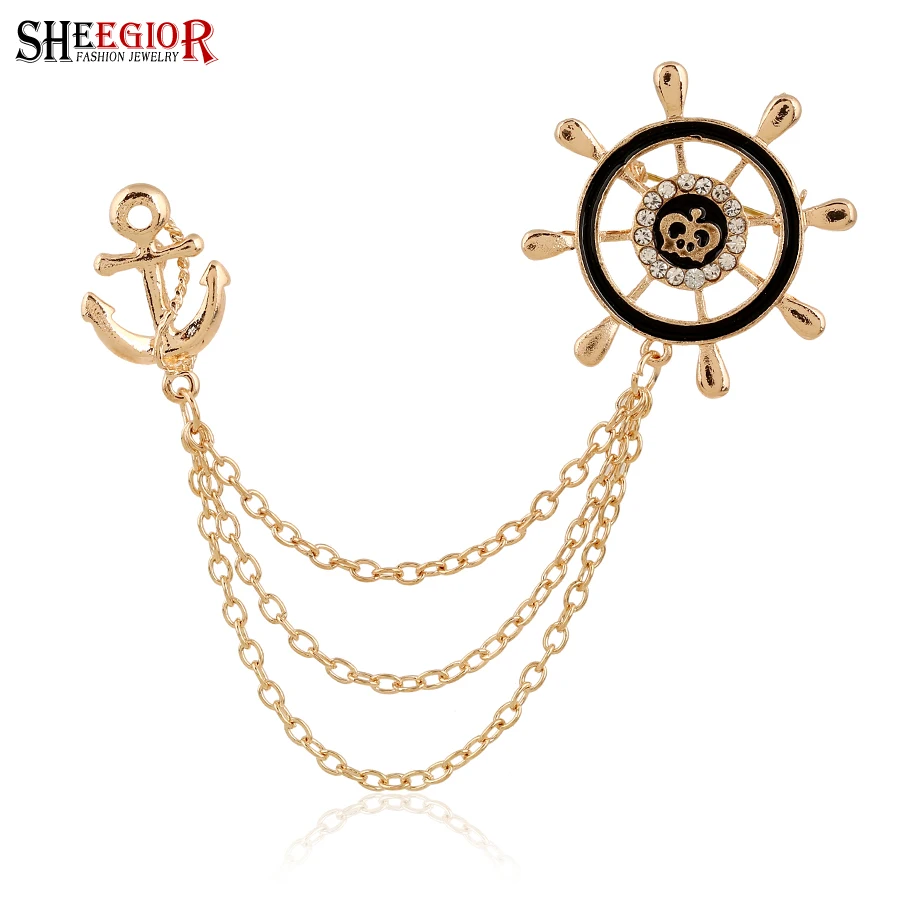 SHEEGIOR Love Gold Rudder Anchor Brooches for Women Men's 3-layers Chain Collar Brooch Lapel Pins OL Fashion Jewelry Accessories
SHEEGIOR Love Gold Rudder Anchor Brooches for Women Men's 3-layers Chain Collar Brooch Lapel Pins OL Fashion Jewelry Accessories