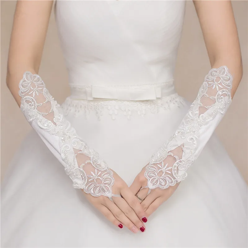 Bridal Gloves Satin Lace Long Finger Wedding Gloves Wedding Accessories Luvas de Noiva
Bridal Gloves Satin Lace Long Finger Wedding Gloves Wedding Accessories Luvas de Noiva