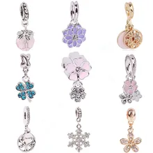 AIFEILI סאקורה נוצת תלתן דשא חיים עץ תליון סדרת DIY Fit פנדורה צמיד באיכות גבוהה מתנה אירופאי תכשיטים(China)