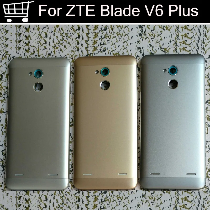 

With LOGO Battery Back Cover For ZTE Blade V6 plus battery back Housing Door Case without back camera glass Replacement Parts