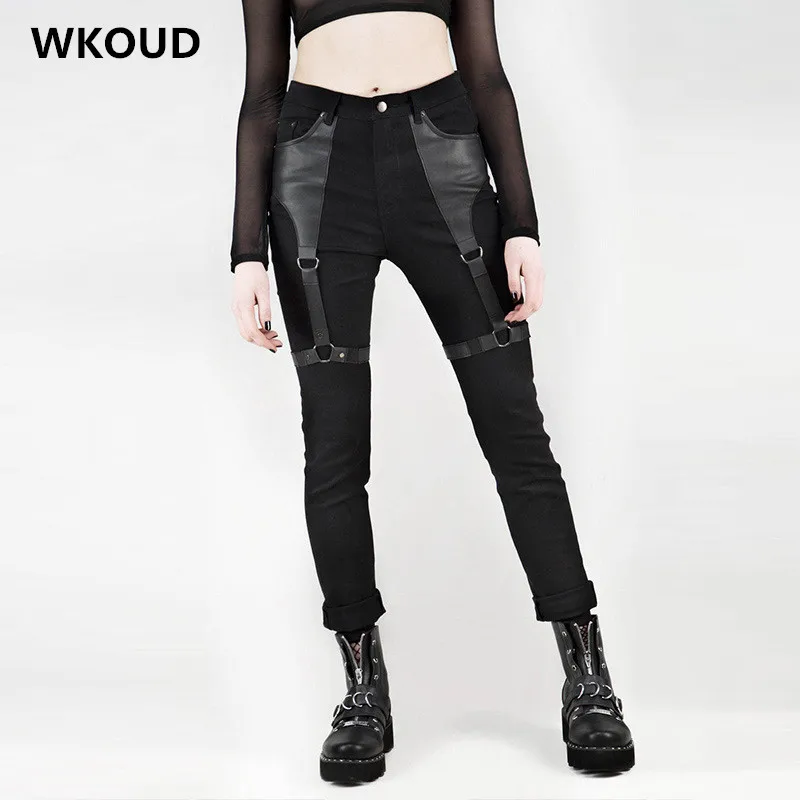 WKOUD 2019 Women Pencil Pants Fashion PU Leather Patchwork Streetpants Casual Hiphop Pants Skinny Sweatpants Sexy Trousers P9016
WKOUD 2019 Women Pencil Pants Fashion PU Leather Patchwork Streetpants Casual Hiphop Pants Skinny Sweatpants Sexy Trousers P9016