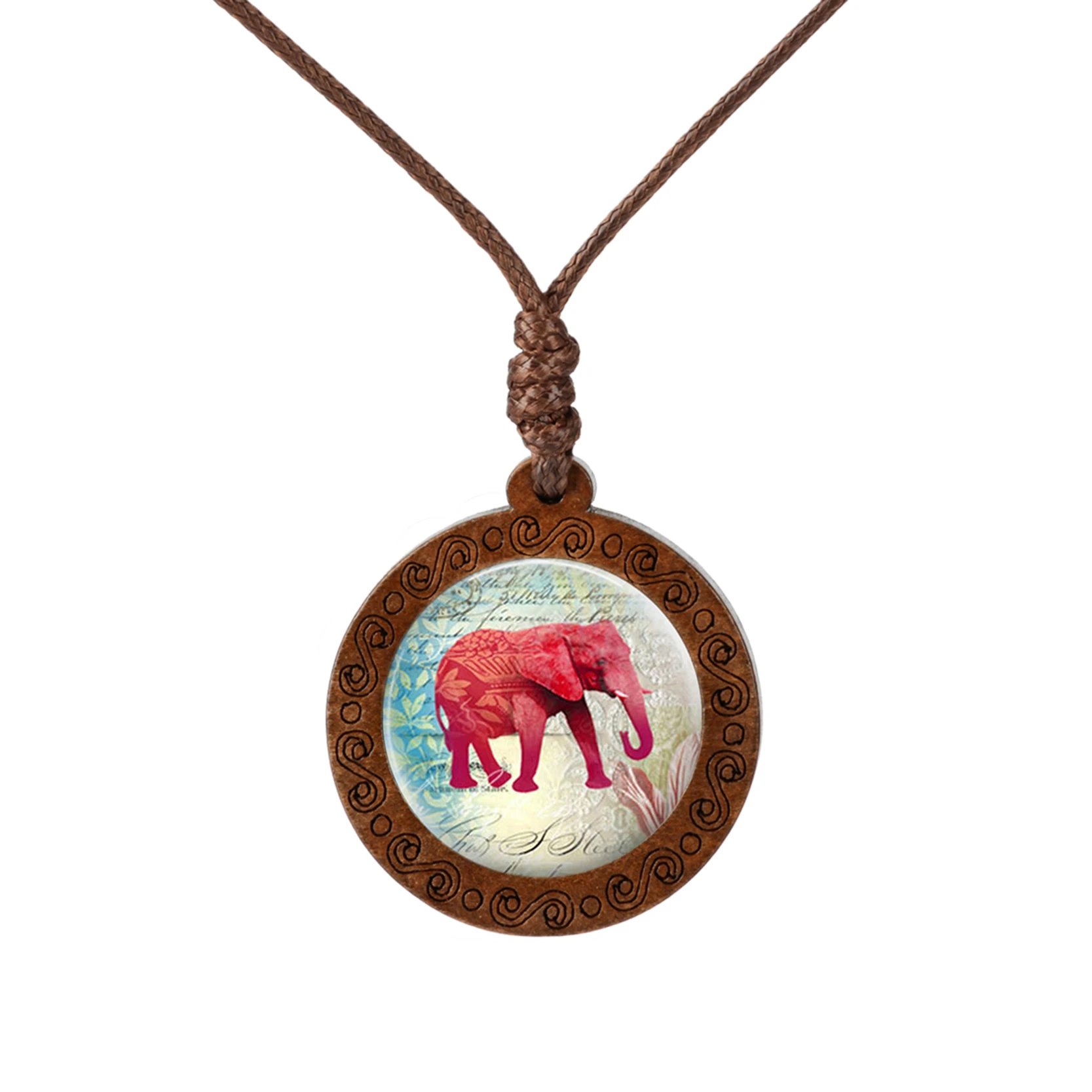 Elephant Horse Monkey Pattern Glass Pendant Wood Necklace Retro Animal Jewelry Picture Glass Cabochon Necklace Accessories
Elephant Horse Monkey Pattern Glass Pendant Wood Necklace Retro Animal Jewelry Picture Glass Cabochon Necklace Accessories