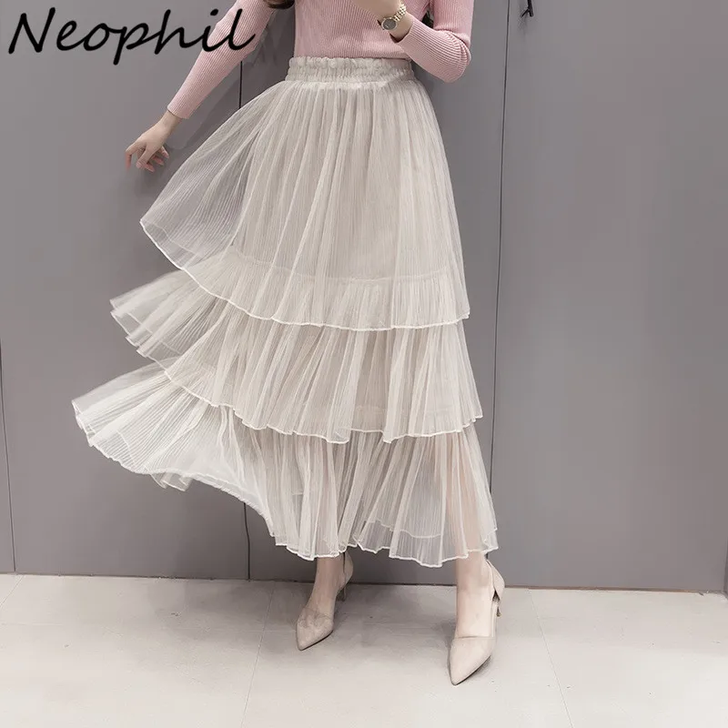 Neophil 2019 Winter Women Tulle Maxi Skirts Gray Mesh Puffy Pleated 3 Layers Tiered Long Sweet Ball Gown Saias Femininas S1516
Neophil 2019 Winter Women Tulle Maxi Skirts Gray Mesh Puffy Pleated 3 Layers Tiered Long Sweet Ball Gown Saias Femininas S1516