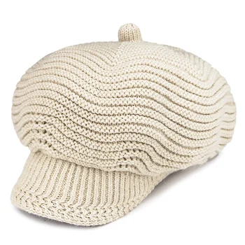 Women's Rabbit hair Knit Octagonal Hat with Screw thread Furry plush lining Visor Pacifier Winter Painter Cap Peaked Tuque Warm
Women's Rabbit hair Knit Octagonal Hat with Screw thread Furry plush lining Visor Pacifier Winter Painter Cap Peaked Tuque Warm