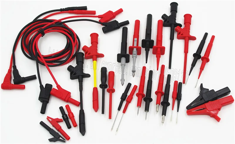31pcs Electronic Specialt kit Insulation 4mm Banana test lead pierce spring test probe/hook/crocodile clip for multimeter meter
31pcs Electronic Specialt kit Insulation 4mm Banana test lead pierce spring test probe/hook/crocodile clip for multimeter meter