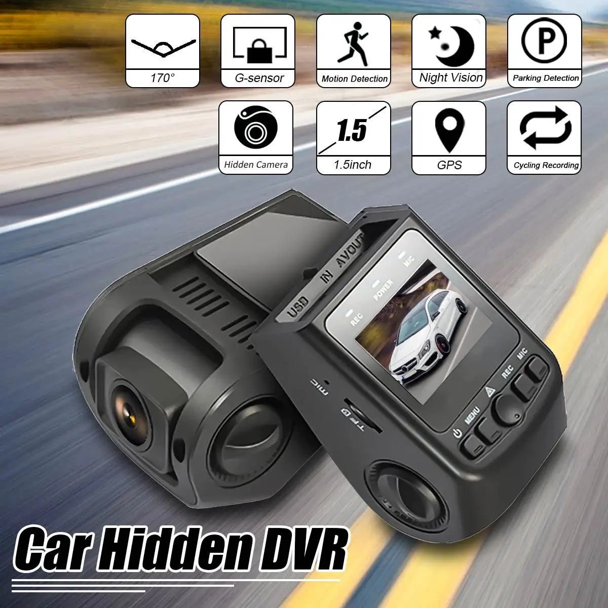 1080P HD 5inch Mini Car Hidden Dash Spy- Camera DVR G-sensor 170 Degree Wide Angle Lens Support GPS DV-9 TFT G-Sensor
1080P HD 5inch Mini Car Hidden Dash Spy- Camera DVR G-sensor 170 Degree Wide Angle Lens Support GPS DV-9 TFT G-Sensor