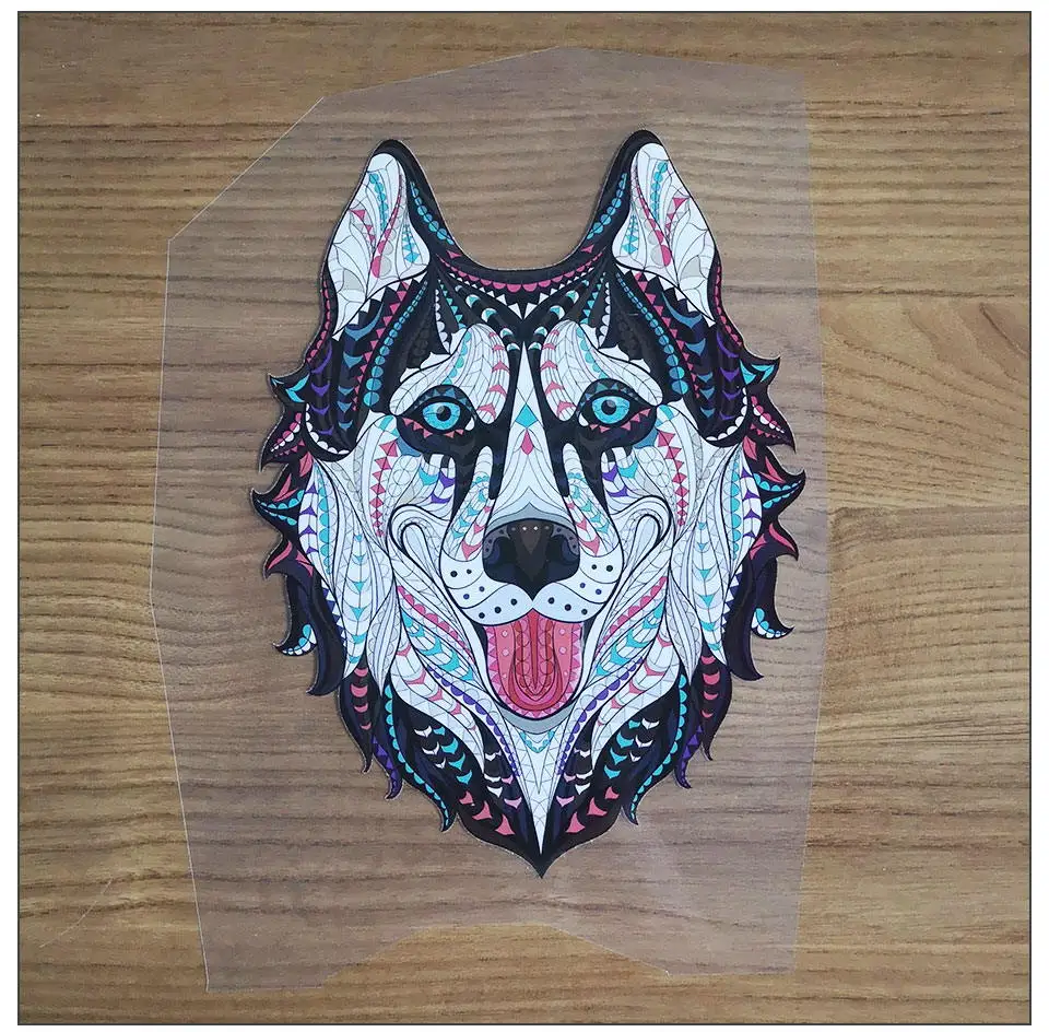 Large Animal Patches Stickers A-level Washable Large Fox Dog Tiger Leopard Heat Patch Transfer Iron On Patch For Clothes Fabric(12)
