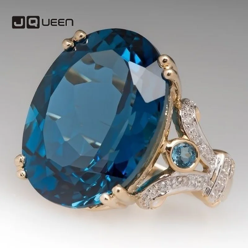 Gold Color Bride Engagement Wedding Ring Women Ring Jewelry Girl Birthday GiftsBlue Stone Large Crystal Rings
Gold Color Bride Engagement Wedding Ring Women Ring Jewelry Girl Birthday GiftsBlue Stone Large Crystal Rings