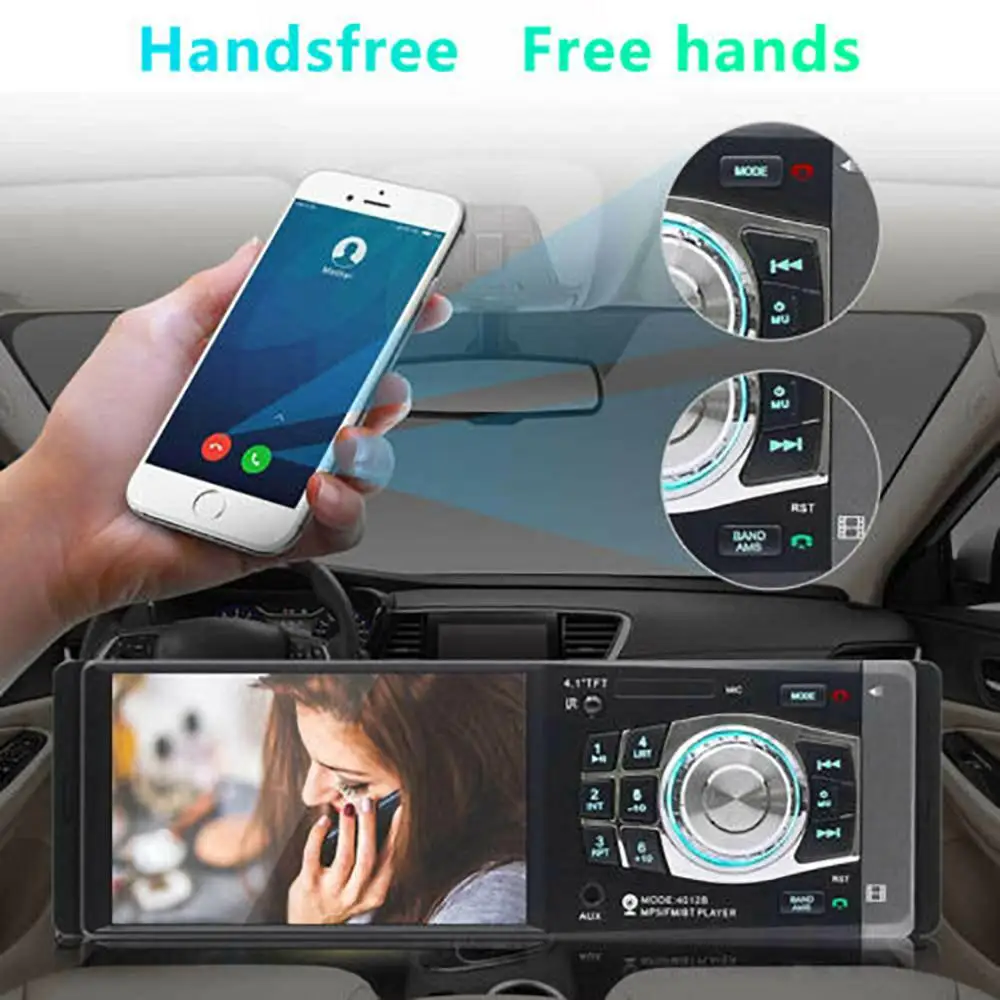 4.1 inch HD Car Player Radio TFT Large Screen Color LCD Bluetooth Audio Hands Free USB Music Player Autoradio Android Car
4.1 inch HD Car Player Radio TFT Large Screen Color LCD Bluetooth Audio Hands Free USB Music Player Autoradio Android Car