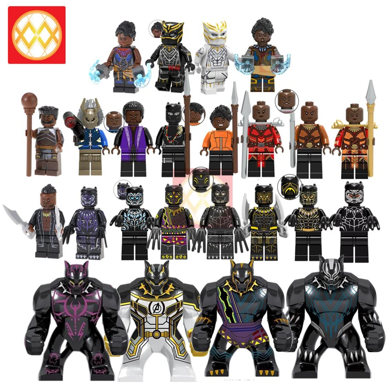 Black Panther Marvel Eric Killmonger T'Challa Okoye Shuri Wakanda King Ulysses Claw Building Blocks Bricks Toys for Children
Black Panther Marvel Eric Killmonger T'Challa Okoye Shuri Wakanda King Ulysses Claw Building Blocks Bricks Toys for Children