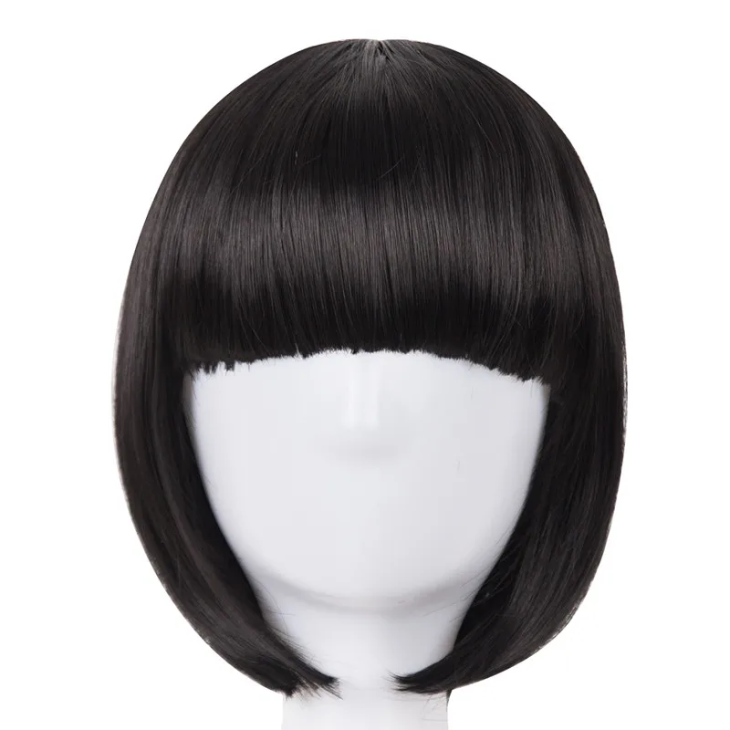 Short Hair Fei-Show Synthetic Heat Resistant Fiber Black Bob Wig With Flat Bangs Modern Show Cosplay Halloween Carnival Wigs
Short Hair Fei-Show Synthetic Heat Resistant Fiber Black Bob Wig With Flat Bangs Modern Show Cosplay Halloween Carnival Wigs