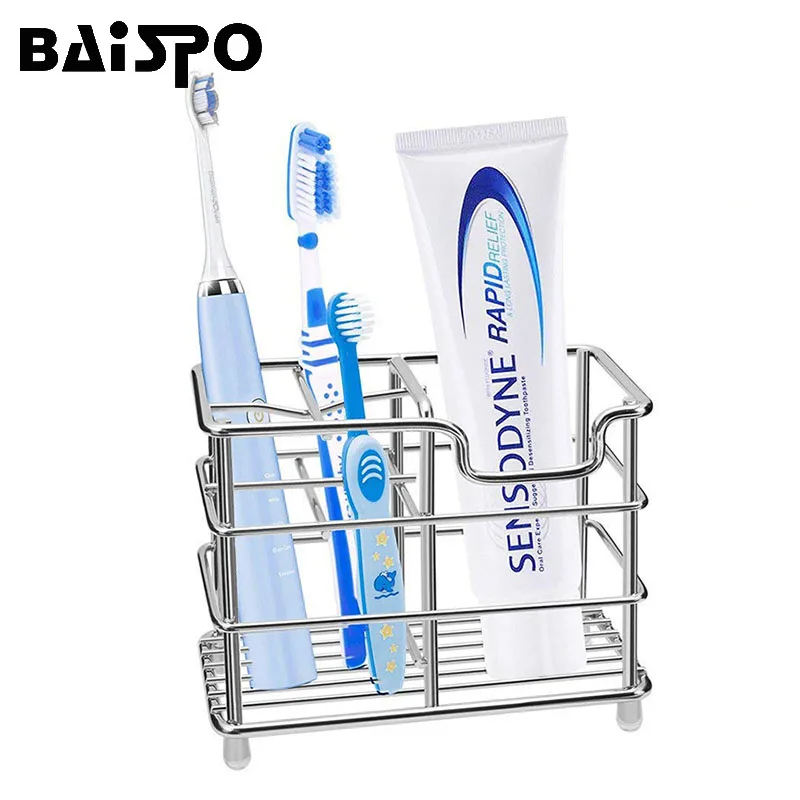 BAISPO Bathroom Toothpaste Toothbrush Holder Stand Stainless Steel Bathroom Accessories Home Storage Organizer Toothbrush Holder
BAISPO Bathroom Toothpaste Toothbrush Holder Stand Stainless Steel Bathroom Accessories Home Storage Organizer Toothbrush Holder