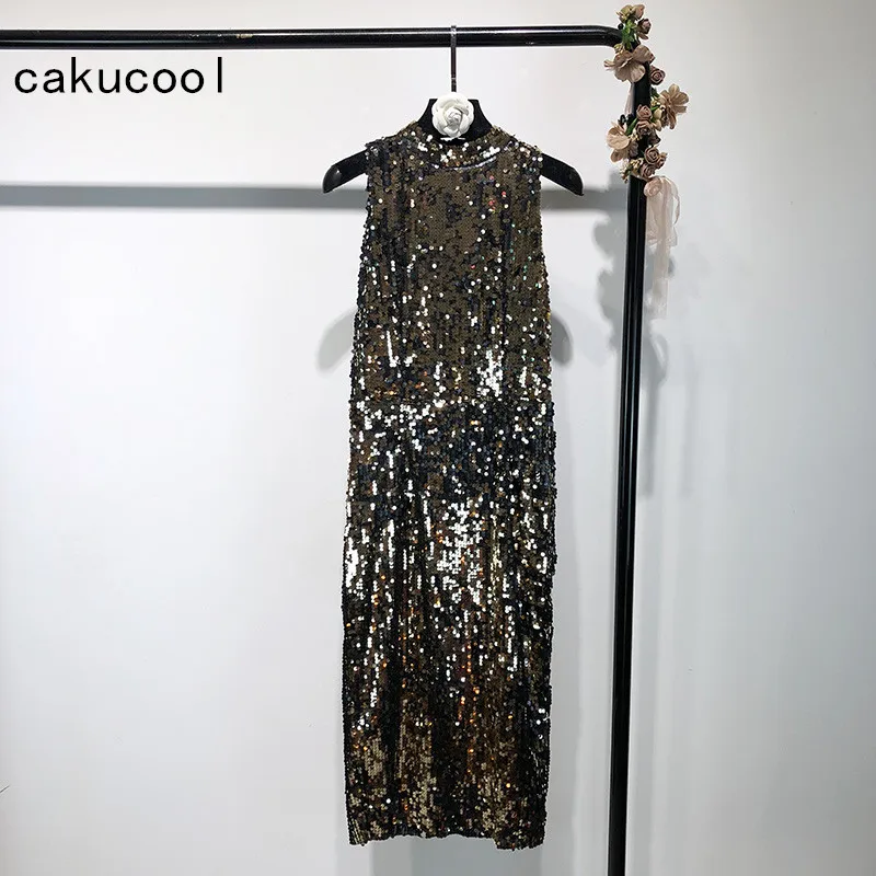 Cakucool New Full Sequined Sundress Sleeveless Midi Long Shiny Luxury Vestidos Gold Backless Hollow Out Slit Sexy Party Dresses
Cakucool New Full Sequined Sundress Sleeveless Midi Long Shiny Luxury Vestidos Gold Backless Hollow Out Slit Sexy Party Dresses