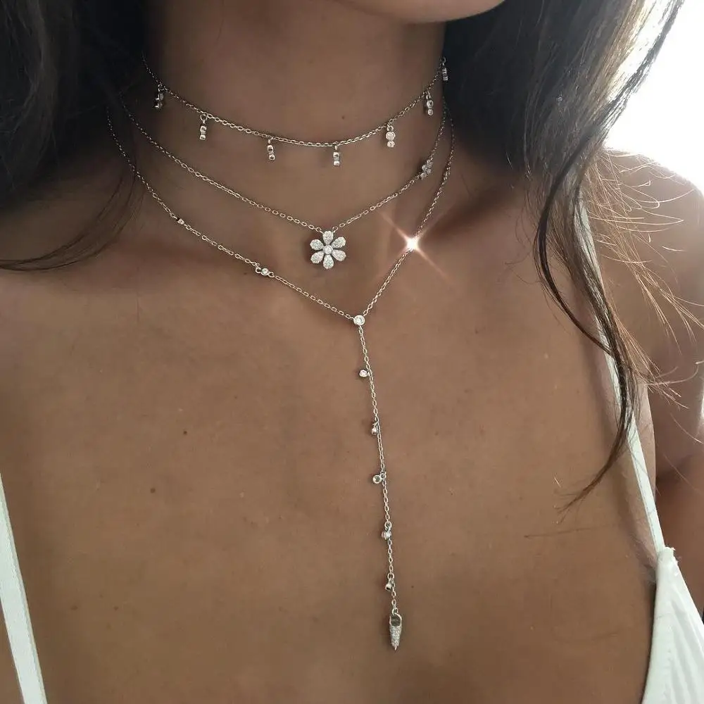 Double daisy flower necklace beautiful fashion women jewelry micro pave cz flower charm chain collar
Double daisy flower necklace beautiful fashion women jewelry micro pave cz flower charm chain collar