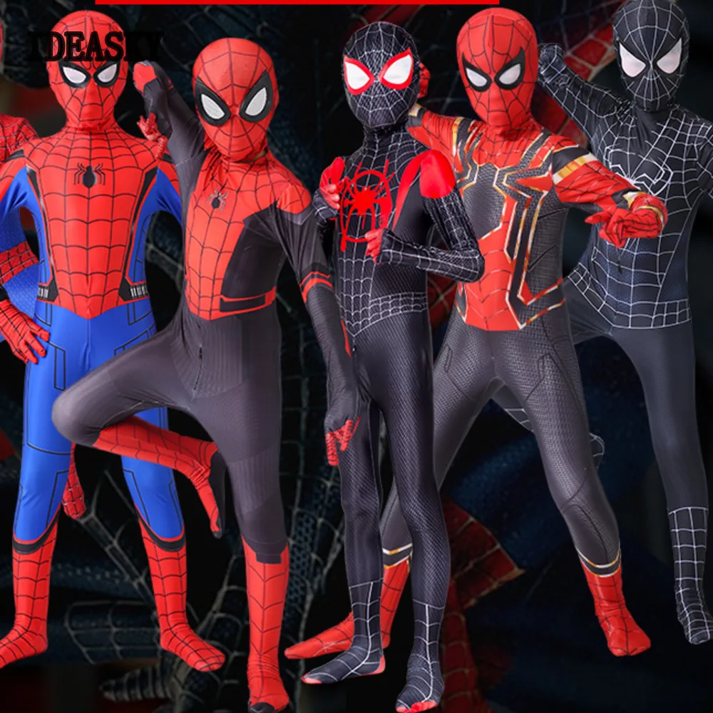 Детские Спайдермен костюм спандек Zentai гражданский военный человек паук костюмы
