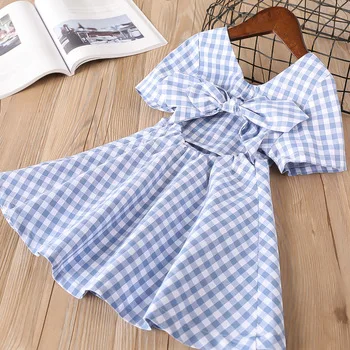 Hurave-2018-New-baby-Girl-clothes-Summer-short-sleeve-dress-Kids-Clothes-square-collar-Casual-plaid.jpg_350x350