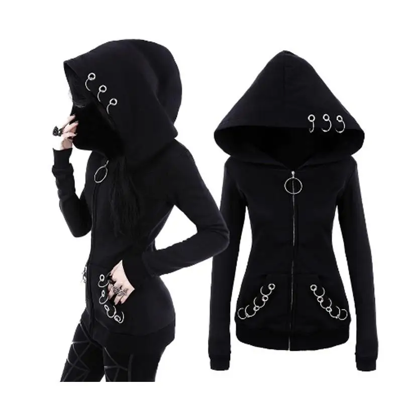 MISSKY Autumn Winter Women Punk Dark Aesthetics Gothic Long Sleeve Hoodie Sweatshirt Hooded Jacket Coat Top Halloween Cosplay
MISSKY Autumn Winter Women Punk Dark Aesthetics Gothic Long Sleeve Hoodie Sweatshirt Hooded Jacket Coat Top Halloween Cosplay