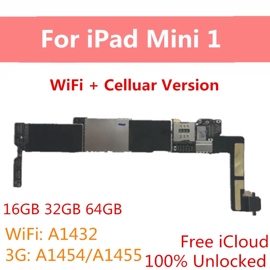 For iPad Mini 1 Wifi Cellular + 3G Version Motherboard With IOS For iPad Mini 1 Logic Board Factory Unlock Mainboard With Chips
For iPad Mini 1 Wifi Cellular + 3G Version Motherboard With IOS For iPad Mini 1 Logic Board Factory Unlock Mainboard With Chips