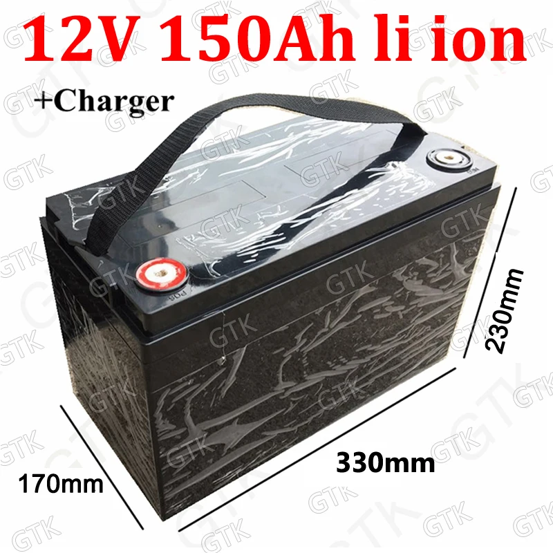 GTK waterproof 12v 150ah lithium ion Rechargeable bateria 12V li ion 18650 BMS for Inverter solar energy Trailer + 10A Charger
GTK waterproof 12v 150ah lithium ion Rechargeable bateria 12V li ion 18650 BMS for Inverter solar energy Trailer + 10A Charger