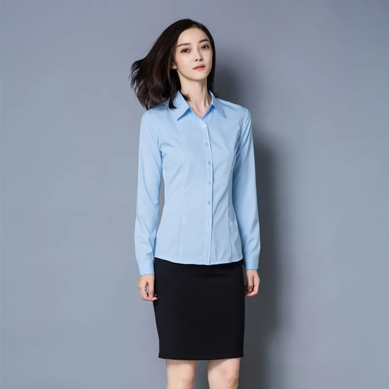 Spring Ladies Light Blue Shirt Korean Casual Undershirt Plus Size Girls Slim Social Formal Office Wear Womens Long Sleeve Tops
Spring Ladies Light Blue Shirt Korean Casual Undershirt Plus Size Girls Slim Social Formal Office Wear Womens Long Sleeve Tops