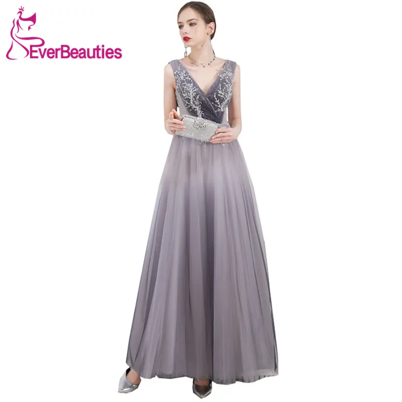 Prom Dresses Long 2019 Tulle Beaded V-Neck Vestidos De Gala Prom Long Elegant Dress Evening Party Dresses
Prom Dresses Long 2019 Tulle Beaded V-Neck Vestidos De Gala Prom Long Elegant Dress Evening Party Dresses