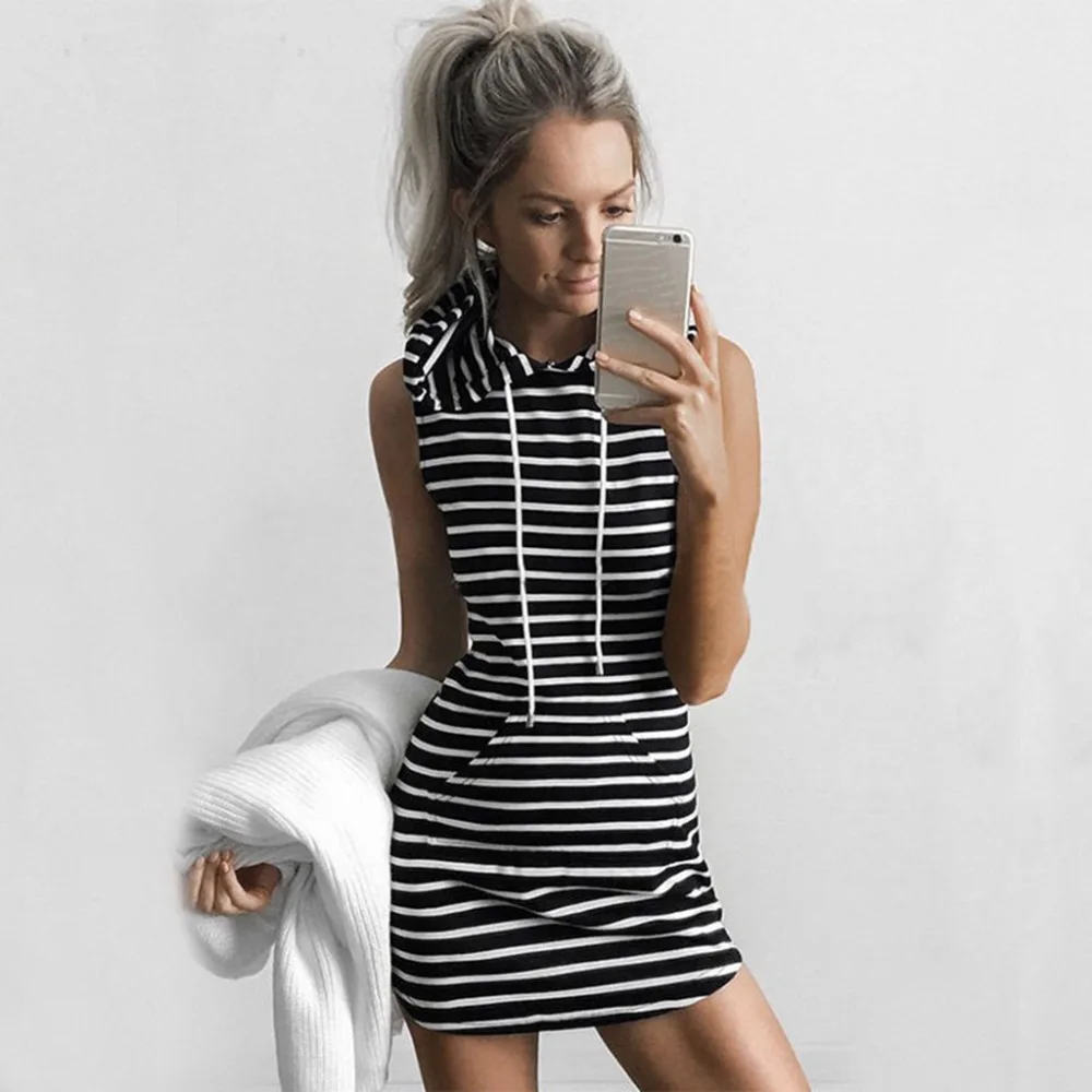 Summer Sexy Women Boho Hooded Pockets Dress Bodycon Sleeveless Striped Solid Sexy Party Cocktail Mini Tank Dress Fashion
Summer Sexy Women Boho Hooded Pockets Dress Bodycon Sleeveless Striped Solid Sexy Party Cocktail Mini Tank Dress Fashion