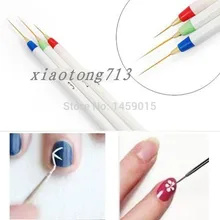 3 pçs/set Acrílico Nail Art Builder Escova Drawing Pen Escova do Prego Pintura Kit de Ferramentas de Design(China)