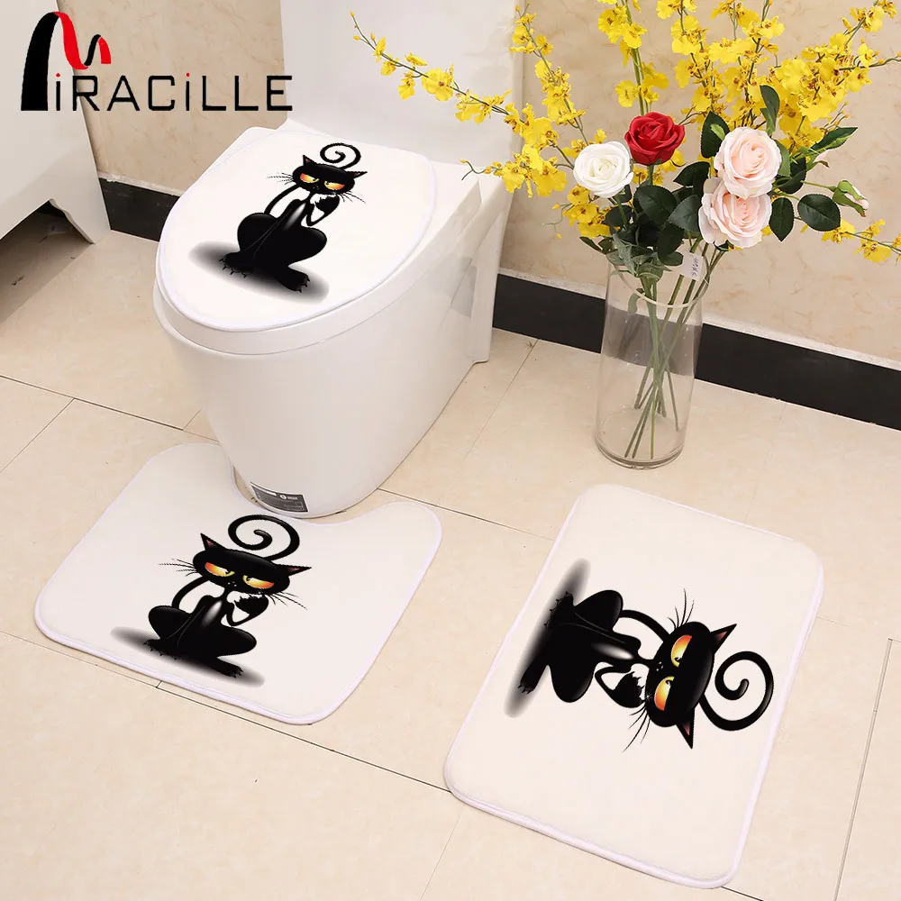 Miracille 3pcs/Set Cute Black Cat Pattern Bathroom Toilet Seat Cover Coral Fleece Door Mat Kitchen Non-slip Rugs Home Decor
Miracille 3pcs/Set Cute Black Cat Pattern Bathroom Toilet Seat Cover Coral Fleece Door Mat Kitchen Non-slip Rugs Home Decor