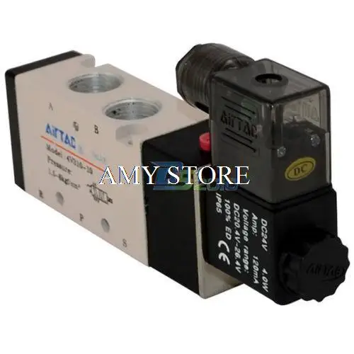 4V310-10 3/8" BSP DC 12V/24V AC 24V/36V/110V/220V/380V 5 way 2 position Pneumatic Electric Solenoid Valve Air Aluminum
4V310-10 3/8" BSP DC 12V/24V AC 24V/36V/110V/220V/380V 5 way 2 position Pneumatic Electric Solenoid Valve Air Aluminum