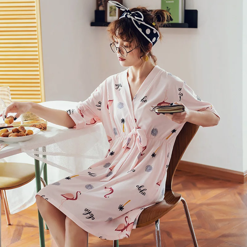 Summer 100% Cotton Kimono Nightdress Women Animal Nightgown Female Fashion Outwear Lady Nightdress Girl Pijama Home Clothes 3XL
Summer 100% Cotton Kimono Nightdress Women Animal Nightgown Female Fashion Outwear Lady Nightdress Girl Pijama Home Clothes 3XL