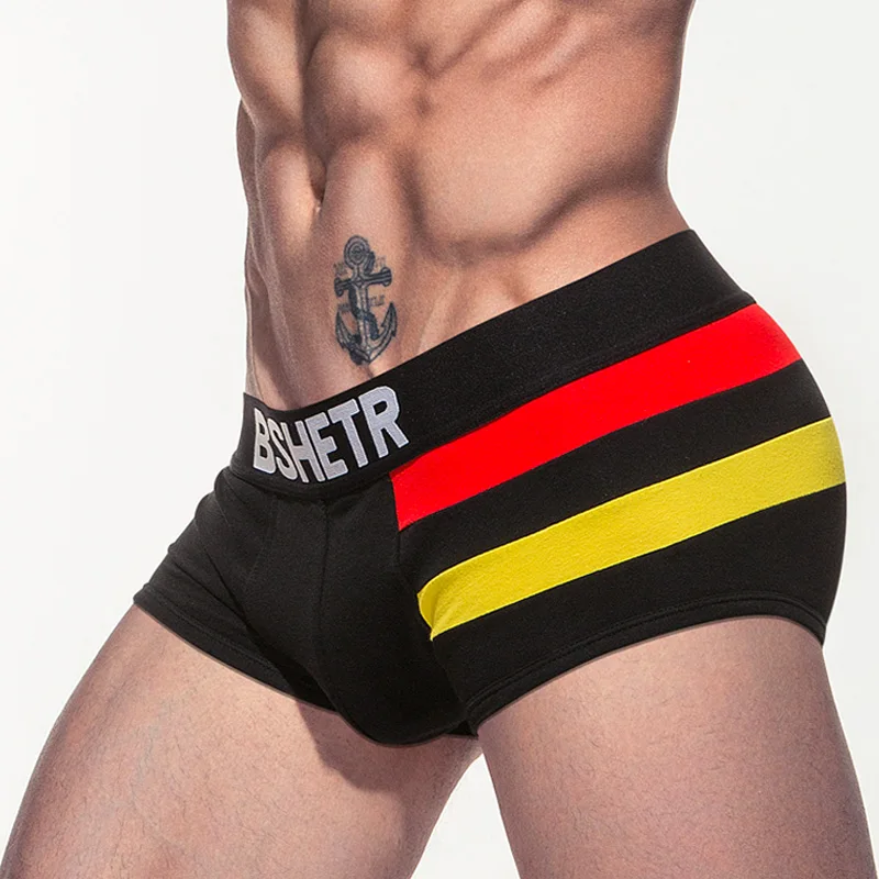 

BSHETR Brand Breathable Cueca Boxer homme Cotton Men Underwear Boxers Shorts U Convex Pouch Sexy Male Underpants Man Gay Panties