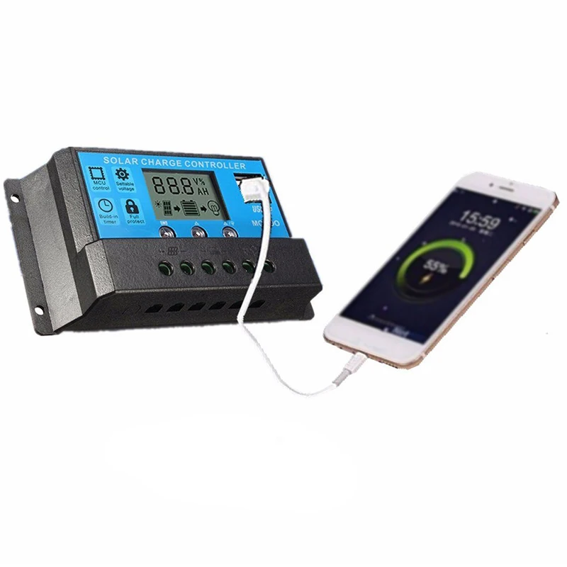 60A/50A/40A/30A/20A/10A 12V 24V Auto Solar Charge Controller PWM With LCD Dual USB 5V Output Solar Cell Panel Regulator PV Home
60A/50A/40A/30A/20A/10A 12V 24V Auto Solar Charge Controller PWM With LCD Dual USB 5V Output Solar Cell Panel Regulator PV Home
