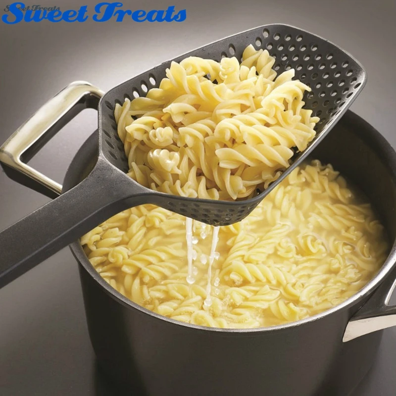Sweettreats Black Nylon Large Scoop Colander Pasta Heat Resistant Strainer Steel Cooking Tools
Sweettreats Black Nylon Large Scoop Colander Pasta Heat Resistant Strainer Steel Cooking Tools