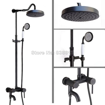 Black Oil Rubbed Bronze Wall Mount Bathroom Rain Shower Faucet Set with Handheld Shower & Single Handle Tub Mixer Taps Wrs648
Black Oil Rubbed Bronze Wall Mount Bathroom Rain Shower Faucet Set with Handheld Shower & Single Handle Tub Mixer Taps Wrs648