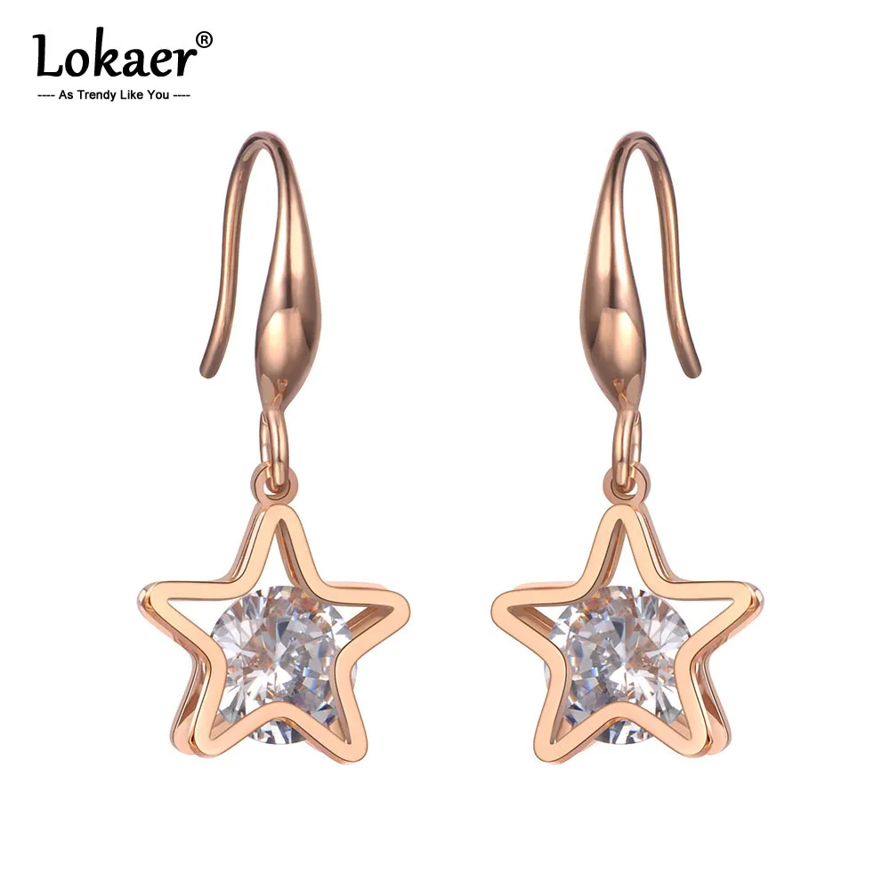 Lokaer Trendy AAA Cubic Zirconia Star Titanium Stainless Steel Girl's Earrings Rose Gold Handmade Ear Jewelry For Women E19152
Lokaer Trendy AAA Cubic Zirconia Star Titanium Stainless Steel Girl's Earrings Rose Gold Handmade Ear Jewelry For Women E19152