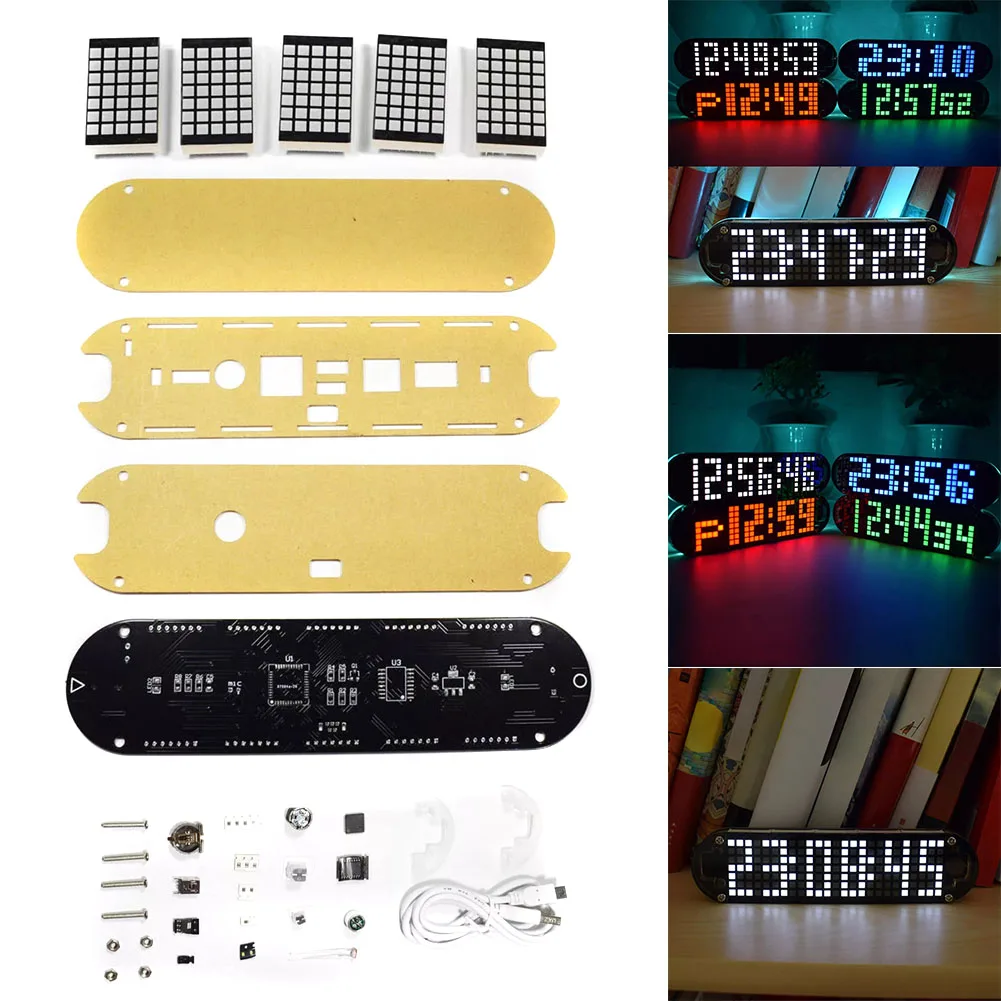 High Accuracy Multifunction LED Dot Matrix Animation Effects Clock DIY Kit SL@88
High Accuracy Multifunction LED Dot Matrix Animation Effects Clock DIY Kit SL@88