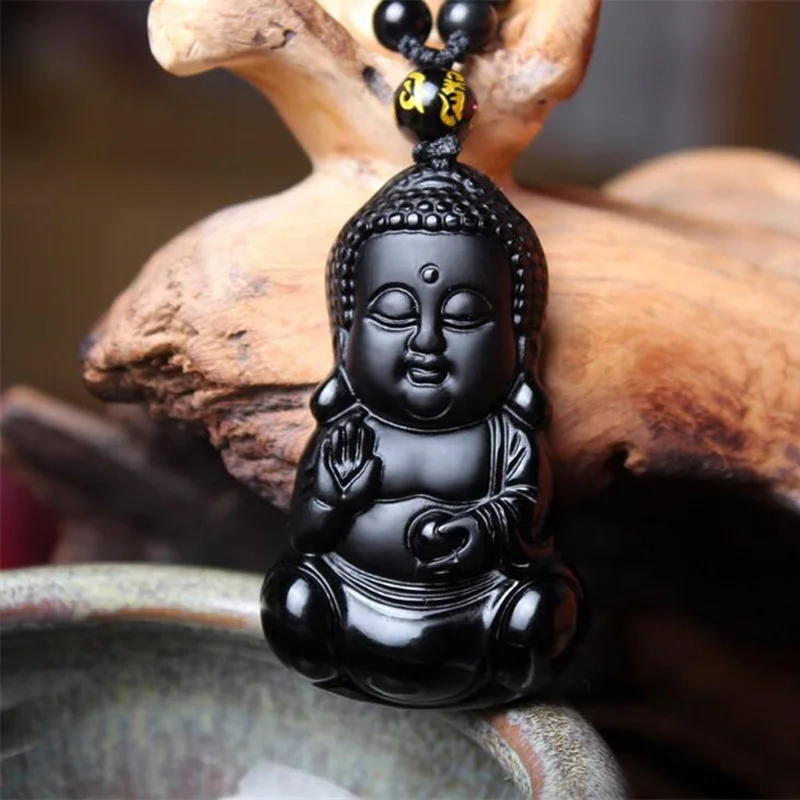 Natural Black Obsidian Carved Baby Buddha Pendant With Amulet Lucky Beads Chain Female Male Pendant Necklace Popular Jewelry
Natural Black Obsidian Carved Baby Buddha Pendant With Amulet Lucky Beads Chain Female Male Pendant Necklace Popular Jewelry