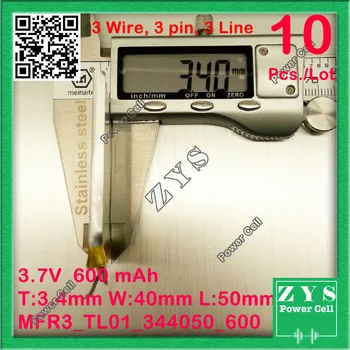 10 pcs. 344050 3.7V 600mah Lithium polymer Battery with Protection Board For PDA Tablet PCs Digital Products size:3.4x40x50mm
10 pcs. 344050 3.7V 600mah Lithium polymer Battery with Protection Board For PDA Tablet PCs Digital Products size:3.4x40x50mm