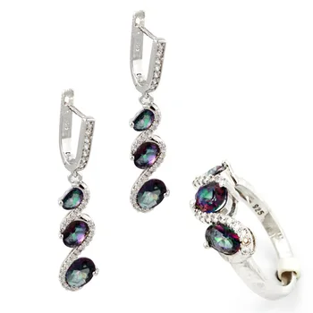 Hermosa Hermosa Fashion Wowen's Jewelry Set Magic Beauty Silver Color Earrings & Ring Size 7# Mystic Fire Style HS0068S
Hermosa Hermosa Fashion Wowen's Jewelry Set Magic Beauty Silver Color Earrings & Ring Size 7# Mystic Fire Style HS0068S