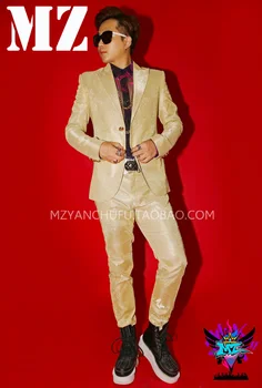 Men singer DJ presided over human rights chi dragon GD gold glitter to cultivate one's morality suit + pant
Men singer DJ presided over human rights chi dragon GD gold glitter to cultivate one's morality suit + pant